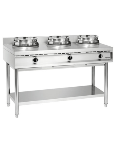 Wok à gaz de table 3 brûleurs 3 x 11.5 kW | Bartscher - 1053103 - 1