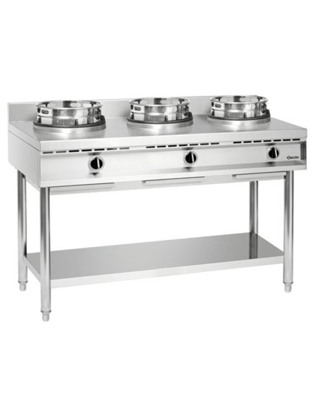 Wok à gaz de table 3 brûleurs 3 x 11.5 kW | Bartscher - 1053103 - 1