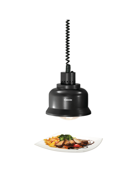 Lampes chauffantes rétractables buffets et comptoirs Noire | Bartscher - 114273 - 1