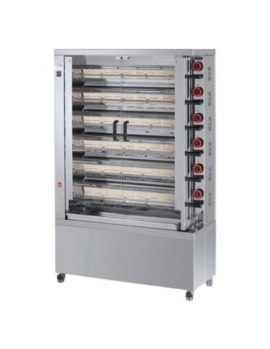 Rôtissoire verticale électrique 6 broches 36 poulets | Feca
