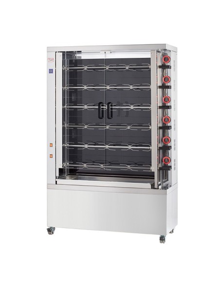 Rôtissoire verticale électrique 6 broches 36 poulets | Feca