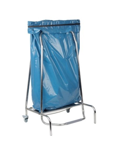 Poubelles ciseaux inox mobile 110 litres - 1