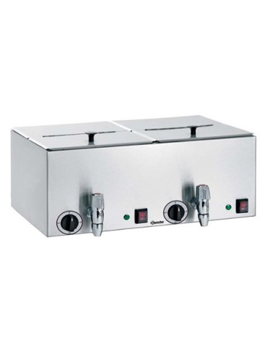 Chauffe-saucisses bain marie 2 bacs | Bartscher - A120466 - 1