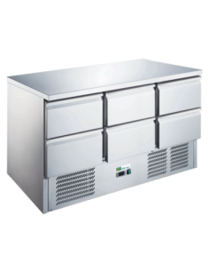 Saladette réfrigérée 6 tiroirs GN 1/1 dessus inox - 1
