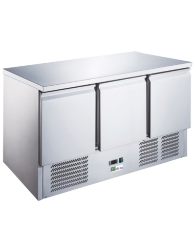 Saladette réfrigérée 3 portes GN 1/1 dessus inox - 1