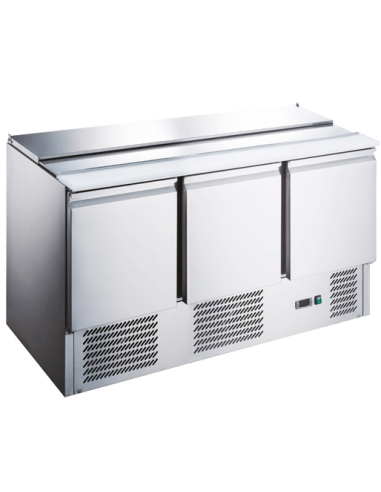 Saladette réfrigérée à capot télescopique - 3 portes GN 1/1 - 1