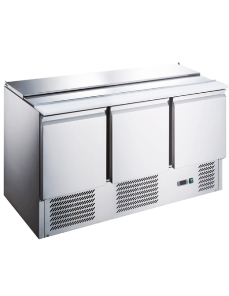 Saladette réfrigérée à capot télescopique - 3 portes GN 1/1 - 1