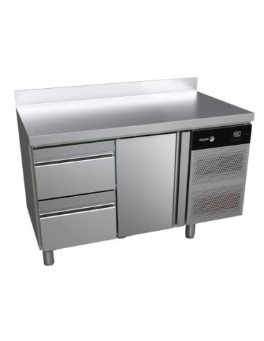 Table réfrigérée positive adossée 1 porte 2 tiroirs - 258 L | Fagor - ACP-2GHD - 1