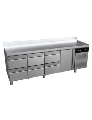 Table réfrigérée positive adossée 1 porte 6 tiroirs - 549 L | Fagor - ACP-4GHHHD - 1