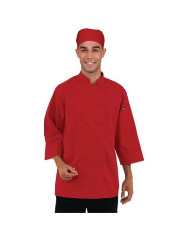 Veste de cuisine mixte Chef Works rouge M - 1