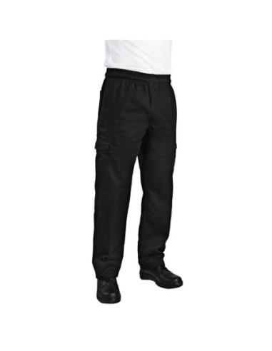 Pantalon de cuisine mixte Chef Works Slim Fit Cargo noir XXL - 1