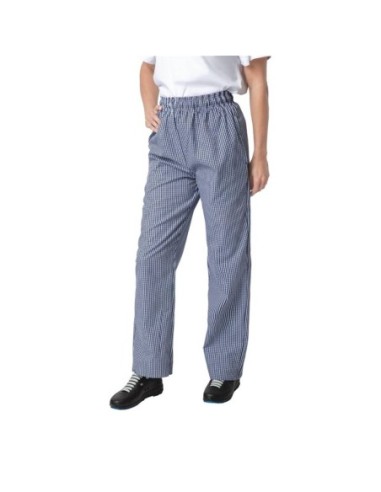 Pantalon de cuisine mixte Whites Vegas petits carreaux bleus et blancs M - 1