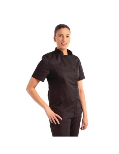 Veste de cuisine femme zippée légère Springfield Chef Works noire M - 1