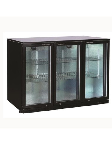 Arrière bar réfrigéré 3 portes vitrées battantes 330 litres - 1
