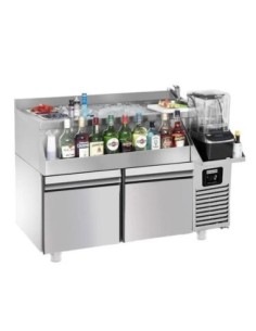 Table réfrigérante bar/boissons 2 tiroirs pleins - 1,2 x 0,6 m - 150 L