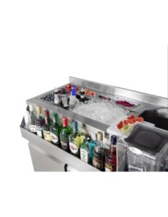 Table réfrigérante bar/boissons 4 demi-tiroirs - 1,2 x 0,6 m - 150 L