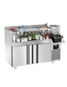Table réfrigérante pour bar/boissons - 1,2 x 0,6 m - 150 litres - avec 2 portes