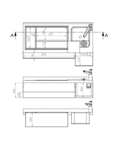 Table réfrigérante pour bar/boissons - 1,2 x 0,6 m - 150 litres - avec 2 portes - 4