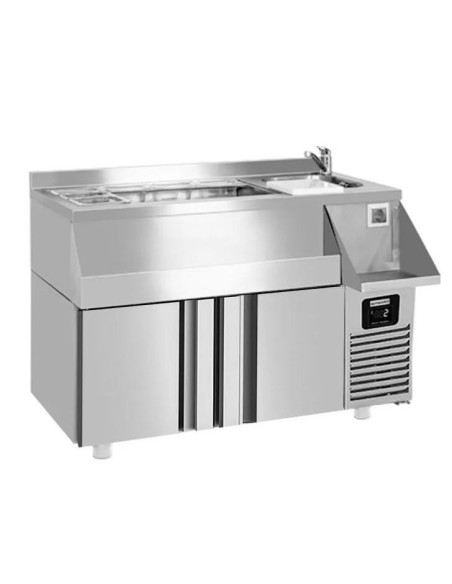 Table réfrigérante pour bar/boissons - 1,2 x 0,6 m - 150 litres - avec 2 portes - 5