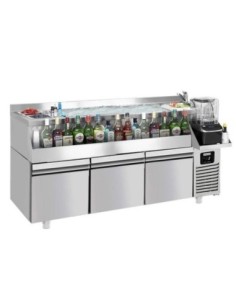 Table réfrigérante bar/boissons 3 tiroirs - 1,6 x 0,6 m - 235 litres