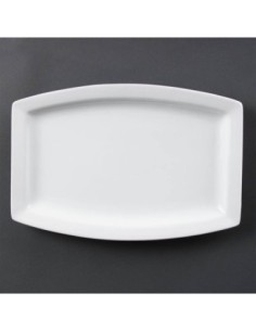 Assiette rectangulaire Olympia Whiteware 320mm - lot de 6