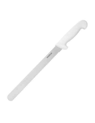 Couteau à trancher denté Hygiplas blanc 255mm - 1