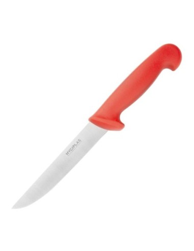 Couteau à désosser à lame rigide Hygiplas rouge 150mm - 1