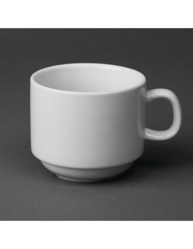 Tasse à thé empilable blanche whiteware Olympia 200ml - 1