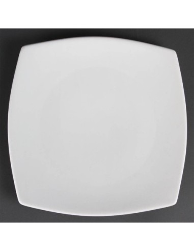 Assiettes carrées bords arrondis blanches Olympia 270mm - lot de 6 - 1
