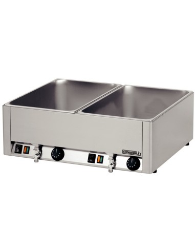 Double bain-marie GN 1/1 avec 2 robinets de vidange | Casselin - 1