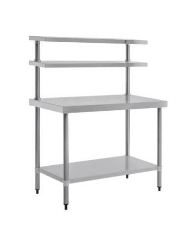 Table inox avec 2 étagères supérieures Vogue 1200 mm - 1