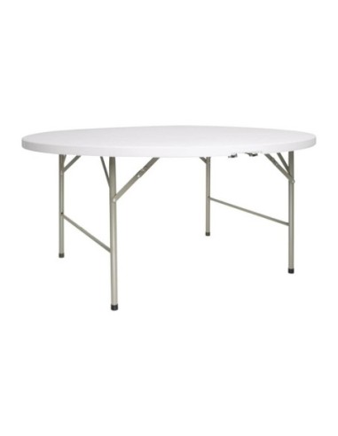 Table ronde pliable au centre Bolero blanche 1530mm - 1