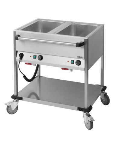 Chariot bain-marie à eau 2 x GN 1/1 | Casselin - CCBM2H - 1