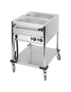 Chariot bain-marie à eau 2 x GN 1/1 | Casselin - CCBM2V - 1