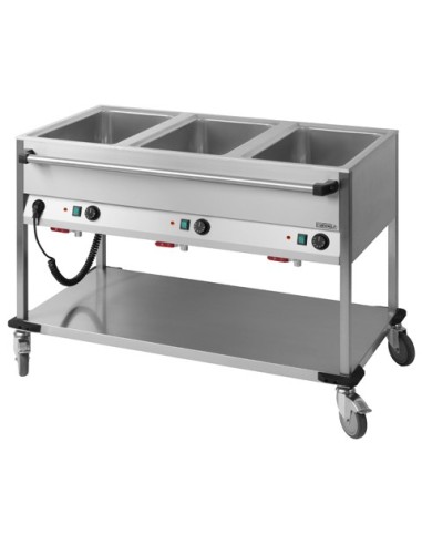 Chariot bain-marie à eau 3 x GN 1/1 | Casselin - CCBM3H - 1