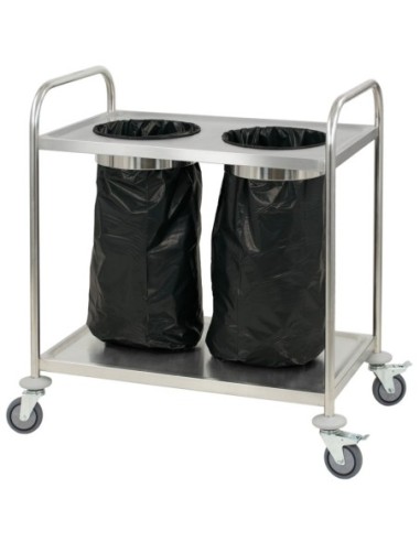 Chariot en inox porte poubelle | Casselin - CCIPP - 1