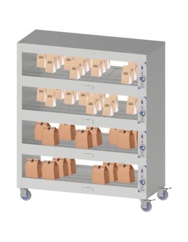 Etagère chauffante mobile 180 4 étagères chauffantes | Casselin - CECM180 - 1