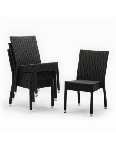 Chaises en rotin PE Bolero anthracite - 1
