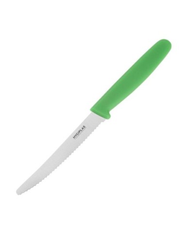 Couteau à tomates denté Hygiplas vert 100mm - 1