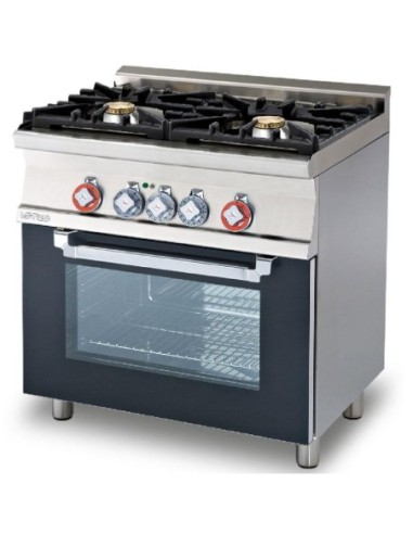 Fourneau gaz 2 feux sur four électrique multifonction L 800 mm - 1