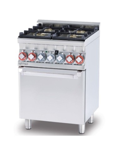 Fourneau gaz 4 feux sur four électrique multifonction L 600 mm - 1