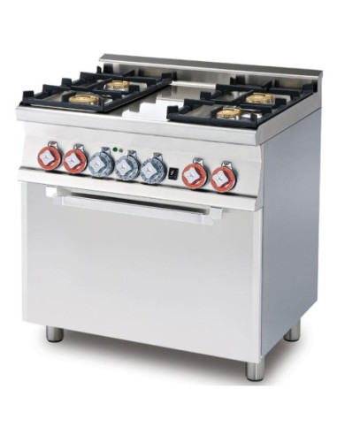Fourneau gaz 4 feux sur four électrique multifonction L 800 mm - 1
