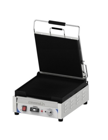 Grill panini XL Premium plaques rainurées avec minuteur | Casselin - CGPRRXLPT - 1