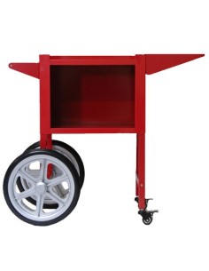 Chariot à roulettes pour machine à pop-corn professionnelle - Rouge