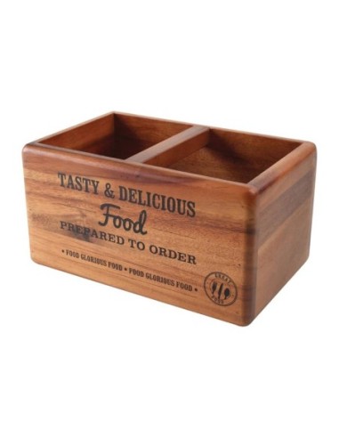Rangement de table en acacia avec ardoise T&G Woodware Food Glorious Food - 1