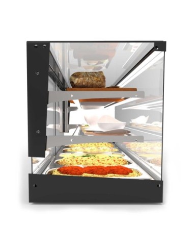 Vitrine chauffante bain marie SAYL Logic triple avec 2 étagères - 3