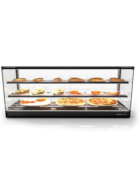 Vitrine chaleur sèche SAYL Logic triple avec 2 étagères - 1