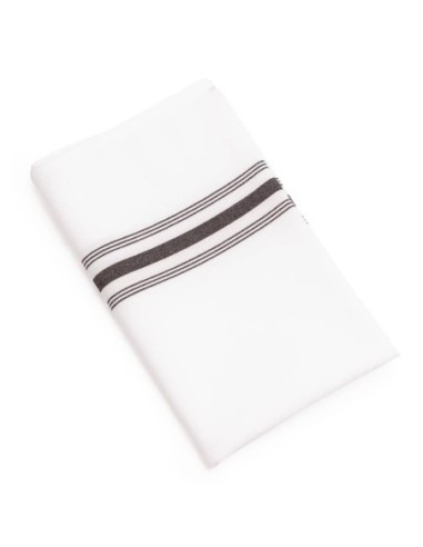 Serviettes de table bistro avec rayures noires x10 - 1