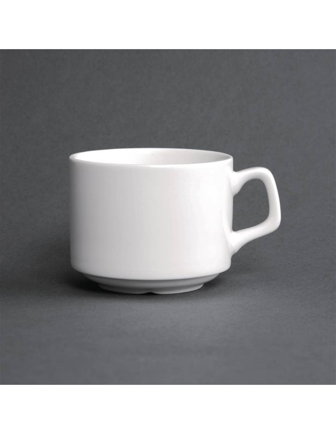 24 Tasses à Café Empilables Olympia Athena - Porcelaine Blanche 200ml, Micro-ondable