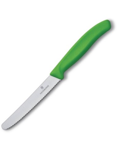 Couteau à tomate lame dentée Victorinox vert 11cm - 1